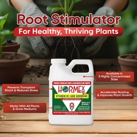 Hormex Liquid Rooting Hormone Concentrate with B1 – Root Growth Stimulator for Strong, Healthy Plants - Prevents Transplant Shock - Houseplants, Gardens, Hydroponics, Trees, Fruits & Vegetables, 16oz