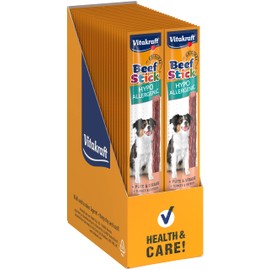 Vitakraft Bastoncino di manzo ipoallergenico, ideale per intolleranze, con tacchino e struzzo, in formato da conservazione (50x 12g)