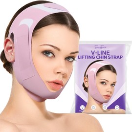Correa de barbilla con forma de V, mascarilla con forma de V, correa de barbilla para dormir, correa facial reutilizable, parche para levantar la barbilla, cinturón con forma de V, mascarilla con