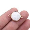 LE SKY Natural Stone Pendant Connectors Faceted Round Mixed Stone