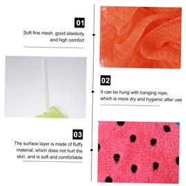 Healeved 8pcs Cartoon Fruit Shape Bath Exfoliating Mesh Shower Sponge Soft Bath Puff for Men Women and Boys and Girls Cleansing and Relaxing Essential Random Style