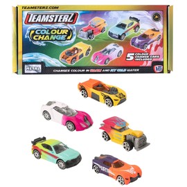 HTI Teamsterz Street Machines Colour Change Cars Playset | 5 Water Activated Colour Changing Cars | Ideal Car Toys For Water & Bath Time | Kids' Play Figures & Vehicles Toy Car | Suitable For Ages 3+