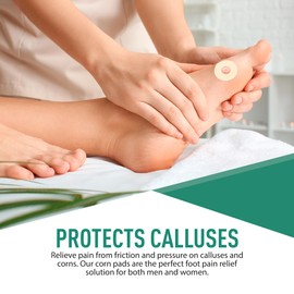 Comfwalk Callus Cushions Pads, 60-Count, Prevents Calluses, Corns, blisters and Mosquito Bites on feet from Pressure and Friction, Round Soft Foam, Beige Skin Color (Regular for Foot)