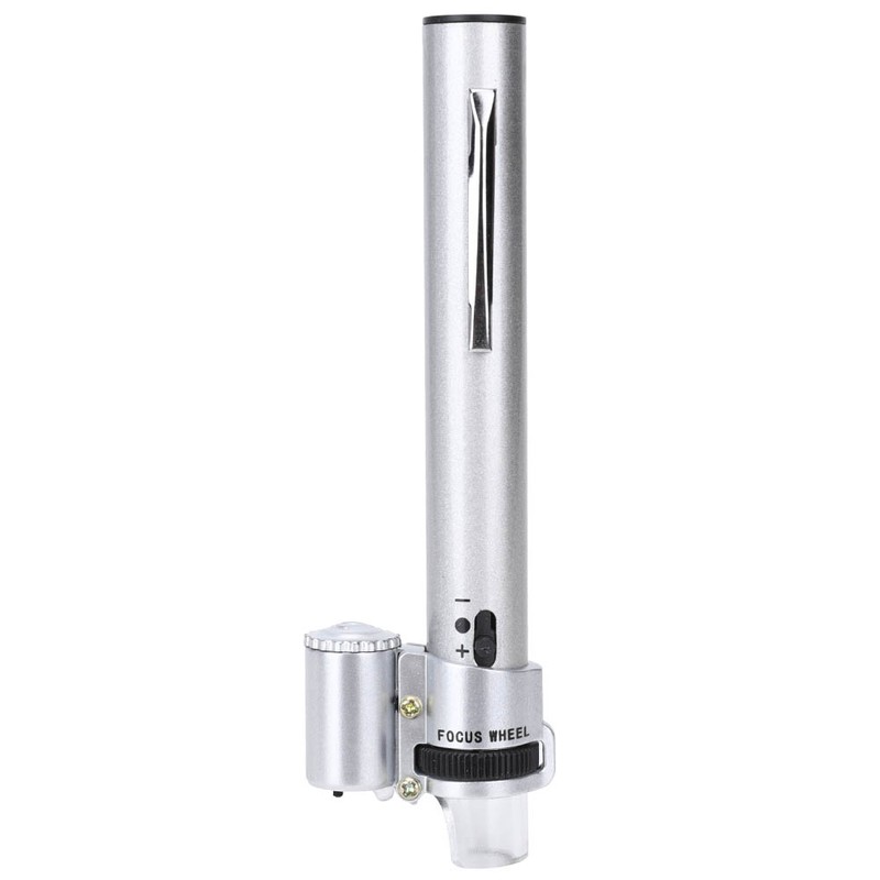 100X Pen Type Adjustable Focusing Portable LED Microscope Mini Magnifier
