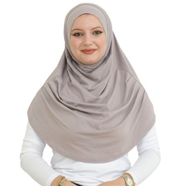 Prien Head Scarf for Women, Long Muslim Hijab Women, Turkish Khimar Scarf, Islamic Clothing, Ready-Made Hijab Headscarves Dresses, Muslim Sports Head Scarf Set, Light Mink