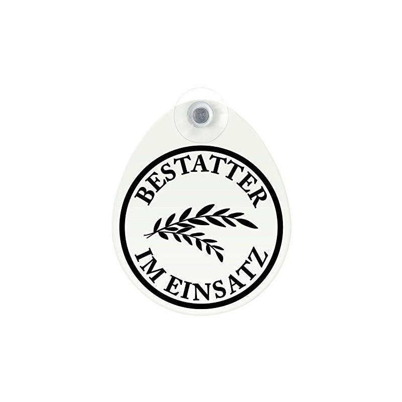 Schild, Autoschild Bestatter im Einsatz Dienst mit Saugnapf, 1,1mm wetterfestes