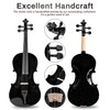 Poseidon Violin 4/4 Full Size Set, Black Violin for Beginners