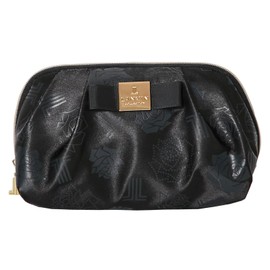 Lanban Collection 08703803 Women's Pouch, Floral, Rose, Black, C, Approx. Width 3.5 x Height 4.1 x Depth 3.1 inches (9 x 10.5 x 8 cm)