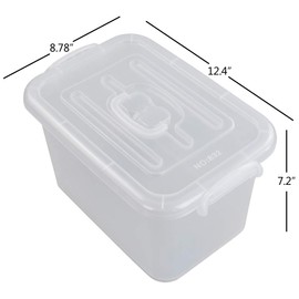 Qsbon 8.5 Quart Clear Storage Box with Handle, 4-Pack