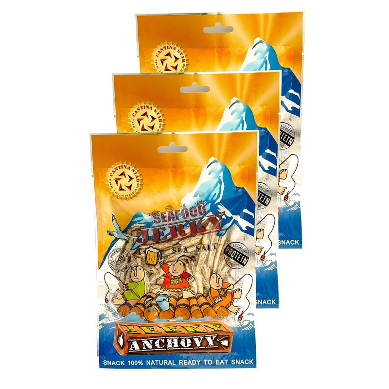 Cantina Star "Anchovy" Fish Jerky (Dried Fish), 90g, Pack of