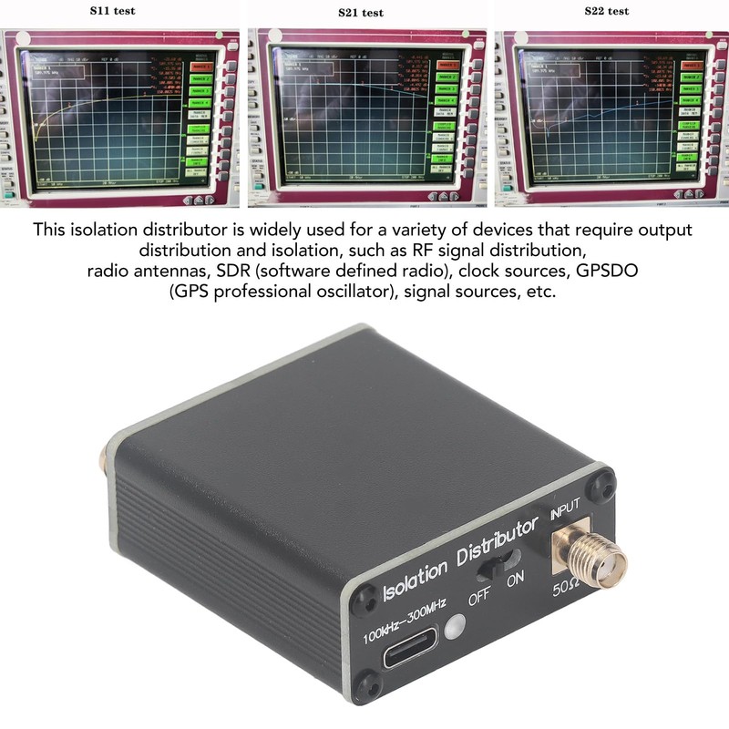 Eujgoov Active RF Splitter Isolation Distributor, Wide Frequency Range, Isolator