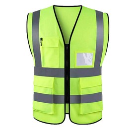 Professional premium quality Hi Viz Visibility waist coat Vest Hi Vis Work safety wear Yellow (M/L, Yellow)