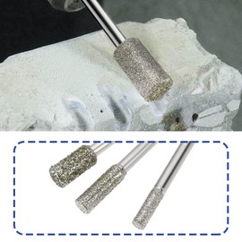 SING F LTD 10PCS 1/8Inch Shank Cylinder Diamond Bit Rotary Tool 60 Grit 3mm 4mm 5mm 6mm 8mm for Jade Grinding Repair Burr Welding Polishing