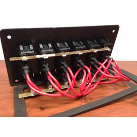 Marine Boat 6 Gang Waterproof Horizontal Switch Panel Aluminum Plate 12VDC