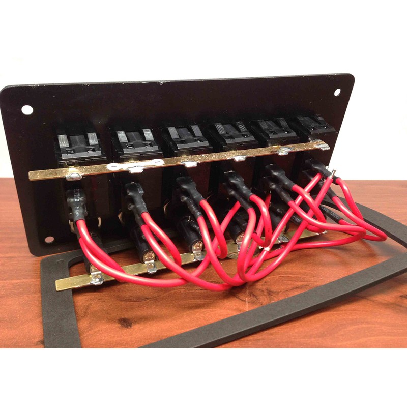 Marine Boat 6 Gang Waterproof Horizontal Switch Panel Aluminum Plate