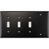 Stamped Steel Black 4 gang Combo Wall Plate - 3