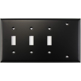 Stamped Steel Black 4 gang Combo Wall Plate - 3 Toggle Switches 1 Blank