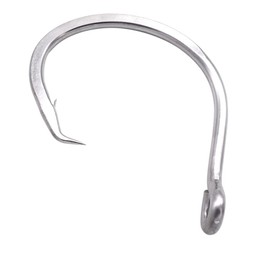 Extra Strong Big Game Silver Forged Staight Circle Hooks,Saltwater Stainless Steel Large Giant Fishing Hooks Size 6/0-28/0 (Size 16/0-Pack of 10)