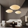 Lantern Pendant Light White Wabi Sabi Light Fixture Round Modern