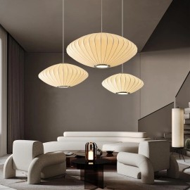 Lantern Pendant Light White Wabi Sabi Light Fixture Round Modern Hanging Lights for Kitchen Dining Room Living Room RestaurantLamp Power(W): 12W, Product Size: D40CM