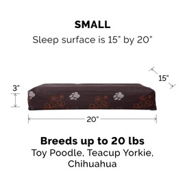 Furhaven Water-Resistant Cooling Gel Dog Bed for Small Dogs w/ Removable Washable Cover, For Dogs Up to 20 lbs - Indoor/Outdoor Garden Print Mattress - Bark Brown, Small