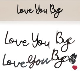 Pack of 2 Love You Bye Sign, Love You Bye Sign, Love You Bye Sign Over The Door for Christmas, Valentine's Day, Wedding & Thanksgiving, Wooden Sign with Lettering for Hallway Wall & Door Signs DIY