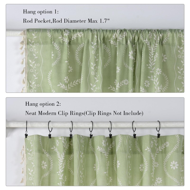 Sage Green Curtains for Living Room 96 Inches Long Linen