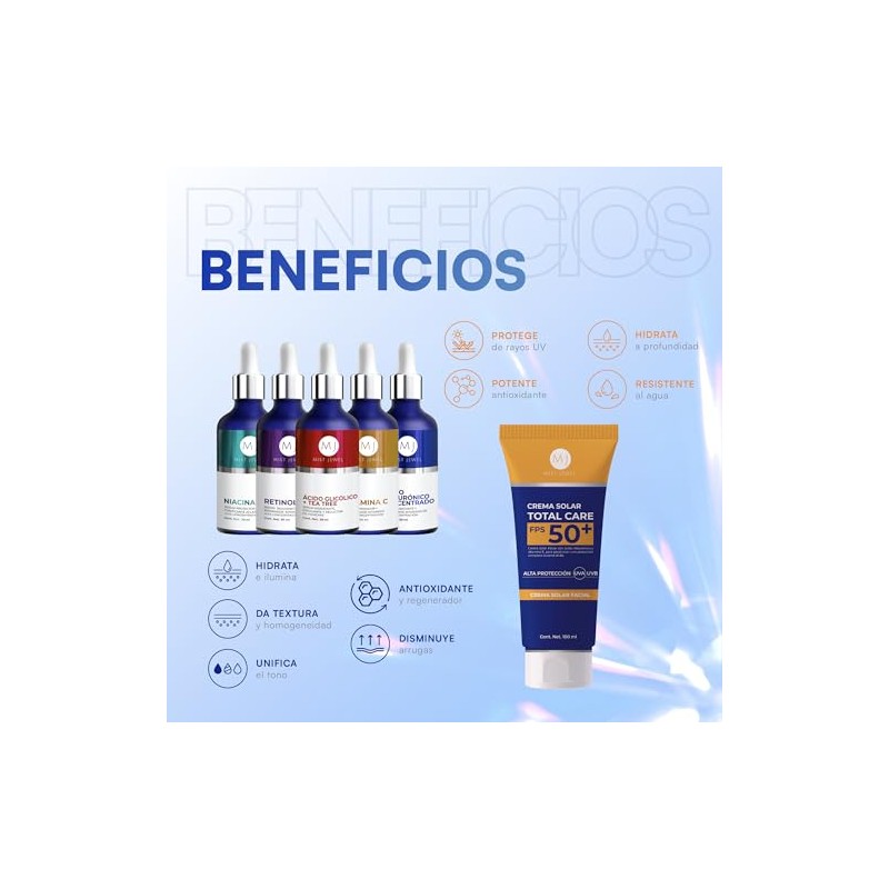 Mist Jewel Kit Facial Completo Protector Solar Fps50 Set Sérums
