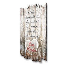 Family Wall Picture Wooden Sign with Saying and Motif Shabby Chic Country House Style Wall Decoration for Home Ideal as a Gift for Family and Friends 30 x 20 cm