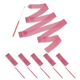 PATIKIL Dance Ribbons, 6 Pack 78.7 Inch Gymnastics Dance Streamers with Non-Slip Wand Dance Flags for Gifts, Dancing, Talent Shows, Baton Twirling, Lotus Pink