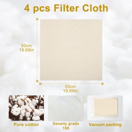 Quelcc Pack of 4 Straining Cloth, Cheese Cloth and Dumpling Cloth, Classic Fine Woven Cloths for Making Cheese, Juice, Tea, Nut Milk, Soup, Yogurt, Tofu