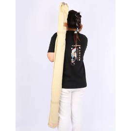 QIUPFGUT Fishing Rod Bag with Shoulder Strap, Rod Case, Fishing Case, Large Capacity Fishing Bag, Canvas, Long Fishing Bag (Yellow), Yellow 1.3m, Unisex