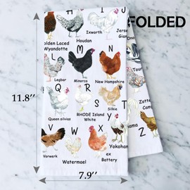A-Z Chicken Dish Towel - Funny Chickens Gift For Lover Owner (Alphabet T 2UK)