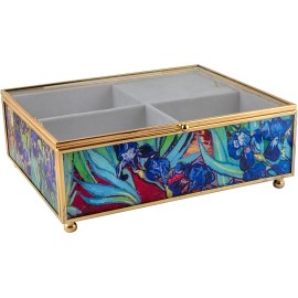 San Francisco Music Box The San Francisco Music Box Company Iris Glass Musical Jewelry Box