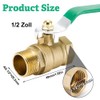 Pack of 2 Brass Ball Valves, 1/2 Inch Ball Valve