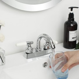 Llave Mezcladora para Baño, Mezcladora para Lavabo de Baño, Grifo para Lavabo de Baño, Grifo de Baño, Laves para Lavabo Baño, Grifo Lavabo, Grifo Mezclador para Lavabo,Cromado Pulido,SP-40006