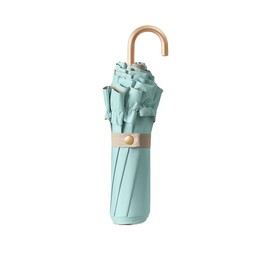 Floral Edge Folding Umbrella with Golden Hook-Shaped Handle - 8 Ribs Compact Travel Umbrella for Women Girls Kids/UV 50+ Sun Rain Protection/Lightweight Portable/Fits Handbags & Totes