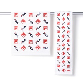 Fila Logo Mix Towel Scarf, Red, Club Activities, Sports, Gym 49-1255100, Approx. 5.9 x 43.3 inches (15 x 110 cm)