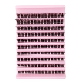 Selawasty Lash Clusters Eyelashes Cluster Lashes Individual Lashes Eyelash Extensions DIY Lash Extensions D Curl Volume Wispy Soft Comfortable Band Individual False Lashes 140Pcs(8-16mm-S-D09)