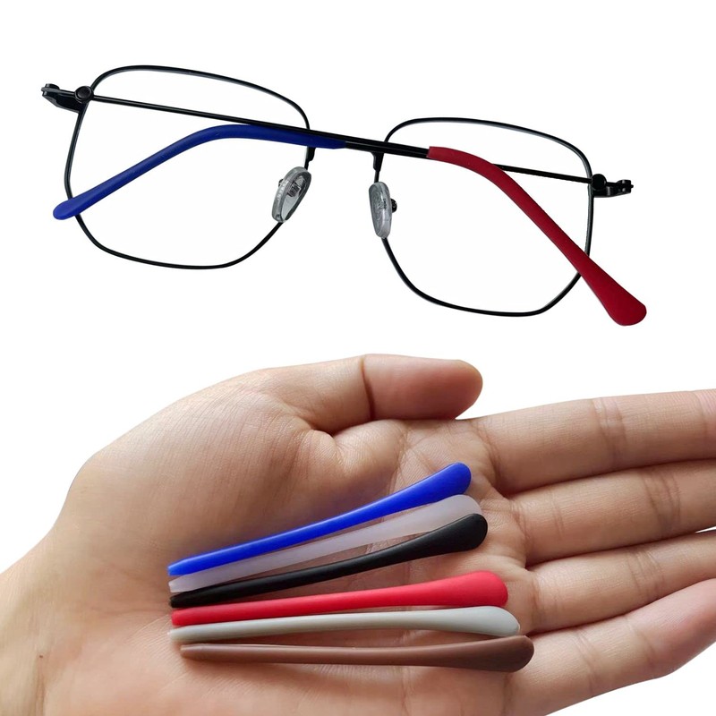 KECHIO Silicone Anti-Slip Eyeglass End Tips Ear Cushions Ear Sock