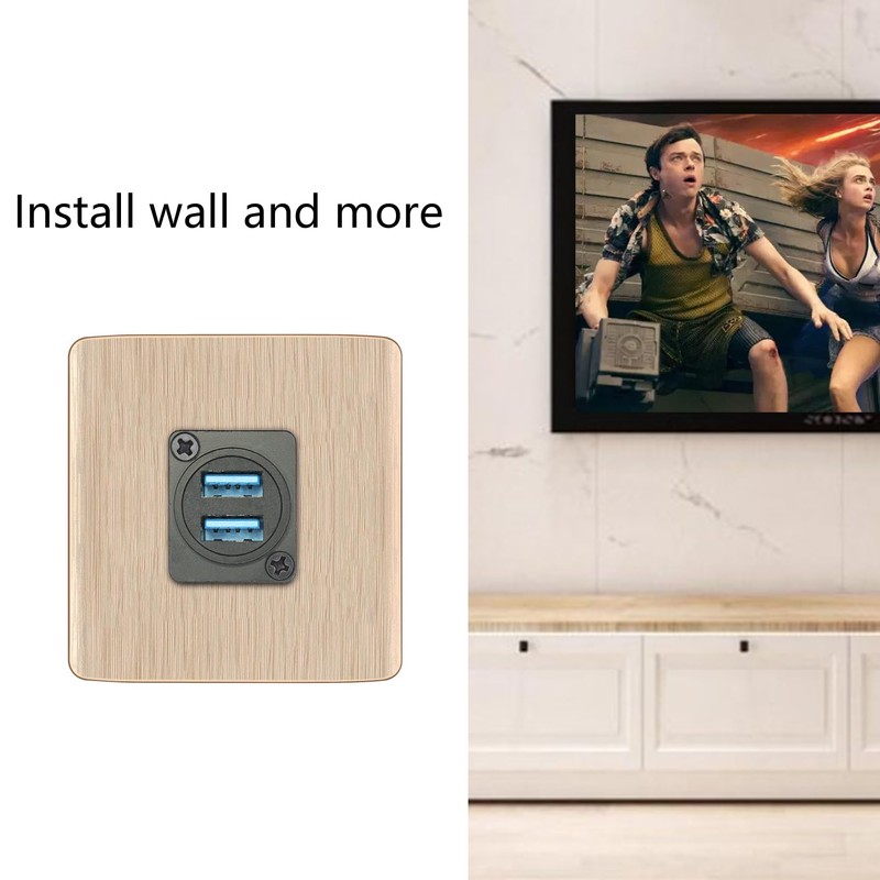 Maixbomr Dual USB 3.0 Panel Mount Connector Adapter, D-Type USB