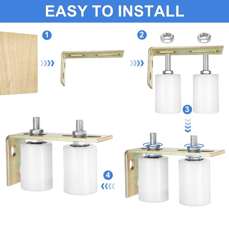 uxcell 2Set Slide Gate Guide Roller, 2" Dia x 2-3/4"