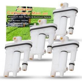 4 PCS 592792 Carburetor Main Jet for Briggs Stratton Main Jet, Replace 09P702 Lawn & Garden Equipment, 59 Jet Set Fits for 09P702-0001-B1, 09P702-0006-B1, 09P702-0003-F1, 09P702-0005-F1, More