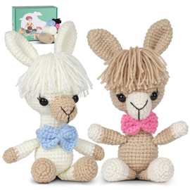 mehorkook Beginner Crochet Kit Step by Step Video Tutorials Ideal for Adults and Kids Crochet Animal Projects DIY Craft Materials Perfect for Learning and Creative Fun (Alpaca)