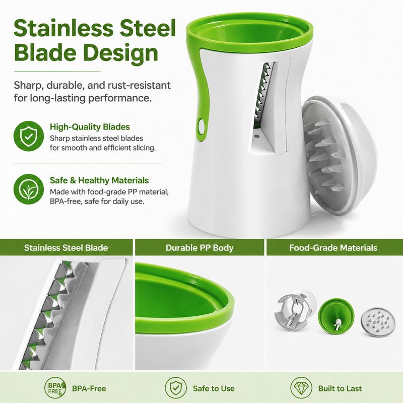 Vegetable Spiralizer Slicer for Healthy Cooking – 3-Blade Spiral Cutter