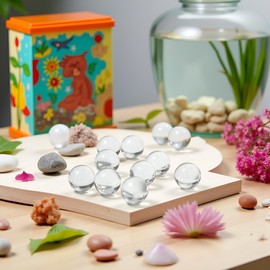 Juroicessry 20 Pcs 10mm Clear Glass Marbles Solid Marble Beads Marbles Games Bouncing Ball Pinball Machine for Vase Fish Tank Filler Home Decor, Dice and Marble Games, Sports and Outdoor Play