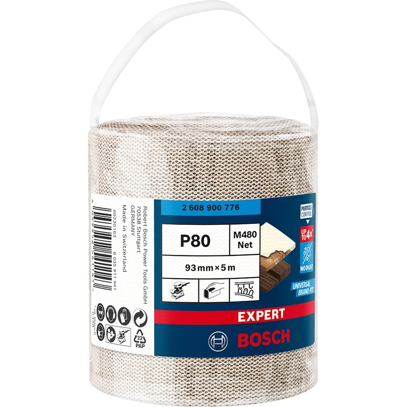 Bosch Professional 1x Expert M480 Sanding Net Roll (for Hardwood,