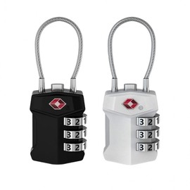 TSA Wire 3-Digit Combination Lock Steel Black