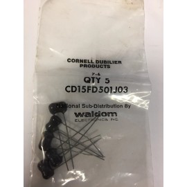 CD15FD501J03 CORNELL DUBILIER  MICA CAPACITORS 300PF 500V 5 PCS NOS