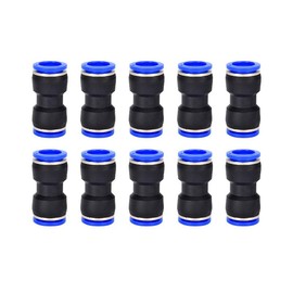 10Pcs Push to Connect Pneumatic Quick Fittings (Straights,1/4in-6mm)